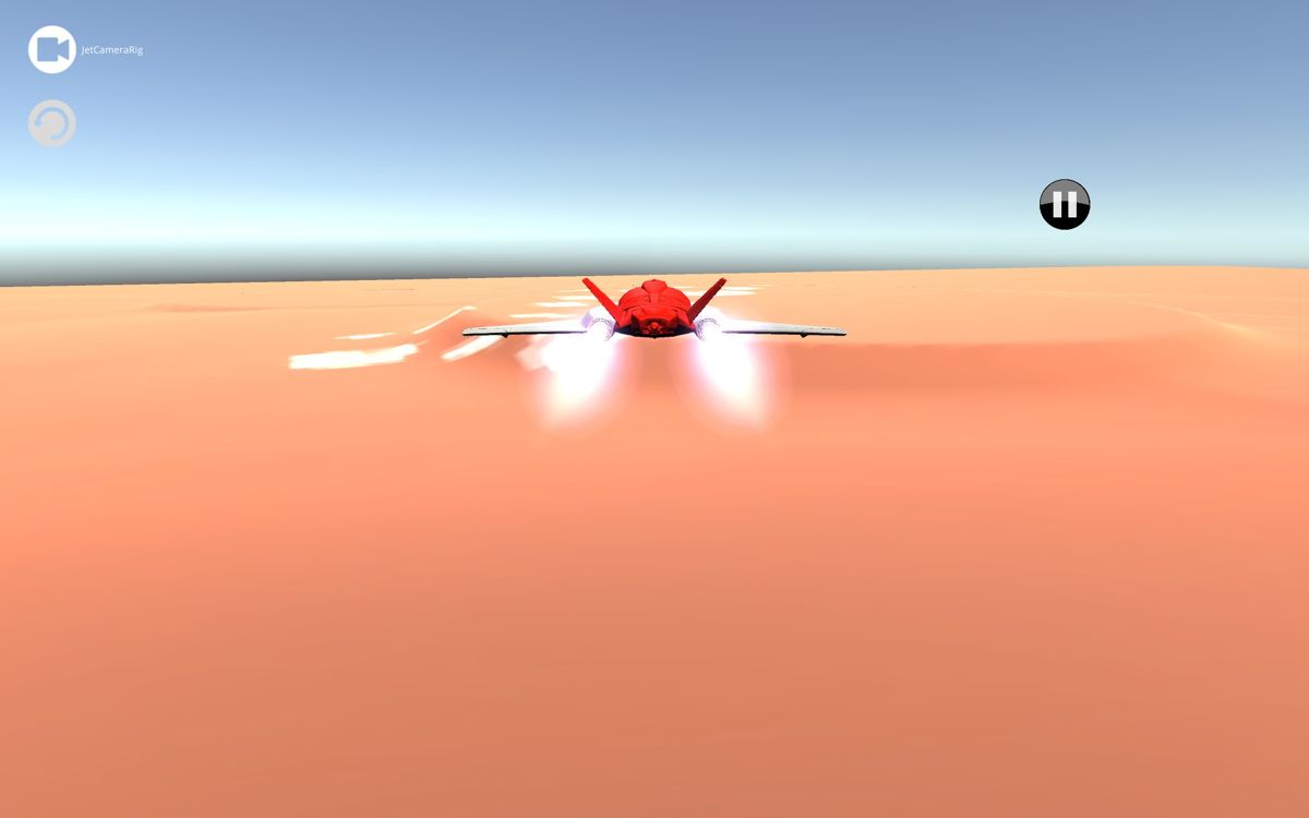 Birchian Flight Simulator (Windows) screenshot: Free Flight: Flying over Mars, it's pretty featureless