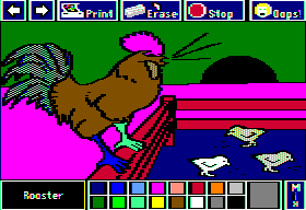 Electric Crayon: Fun on the Farm (Apple II) screenshot: Rooster