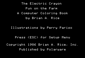 Electric Crayon: Fun on the Farm (Apple II) screenshot: Title Screen