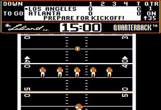 Quarterback (Apple II) screenshot: The 1st Quart Begins
