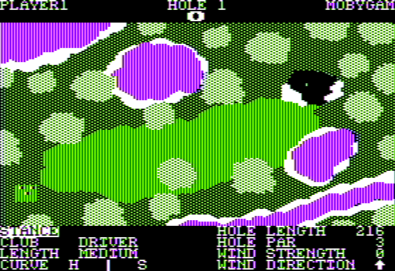 Maxi Golf (Apple II) screenshot: Starting Hole 1
