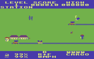Locomotion (Commodore 64) screenshot: Lets drive the train
