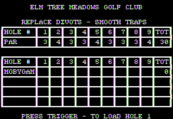 Maxi Golf (Apple II) screenshot: My Scorecard
