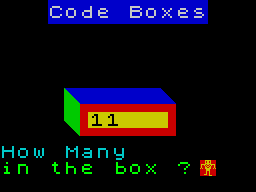 Fun School 2: For the Over-8s (ZX Spectrum) screenshot: Code Boxes