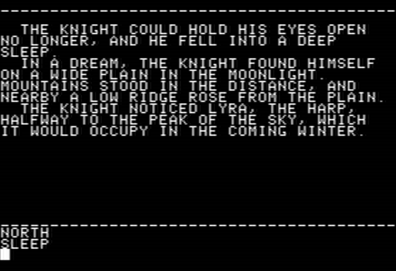 Brimstone (Apple II) screenshot: Falling Asleep