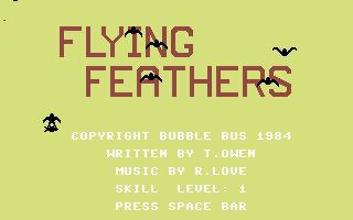 Flying Feathers (Commodore 64) screenshot: Title Screen