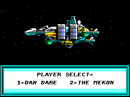Dan Dare II: Mekon's Revenge (ZX Spectrum) screenshot: This option came up on the restart - play as Dan or as the Mekon