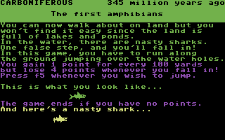 In the Beginning... (Commodore 64) screenshot: Carboniferous