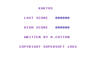 Kaktus (Commodore 64) screenshot: Title Screen