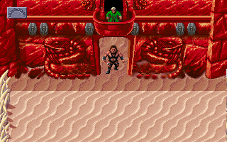 Dark Sun: Shattered Lands (DOS) screenshot: This is where you start the game. I let my half-giant be the leader. The atmosphere of the game world is rather heavy and intentionally bleak