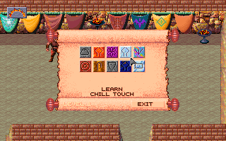 Dark Sun: Shattered Lands (DOS) screenshot: When you level up you can choose which spells you want to learn for your mages, clerics, and psionic users