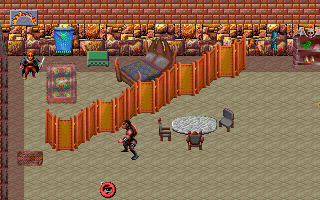 Dark Sun: Shattered Lands (DOS) screenshot: You've escaped into a somewhat more civilized area early in the game