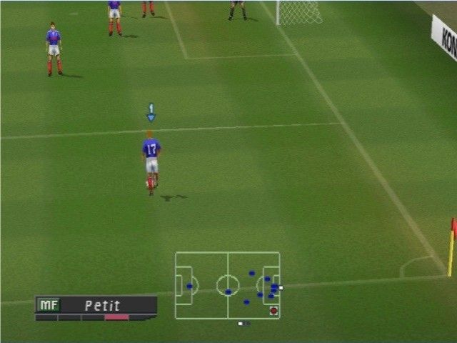 ISS Pro Evolution 2 (PlayStation) screenshot: France in Training