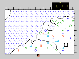 The Dam Busters (Coleco Adam) screenshot: Map screen