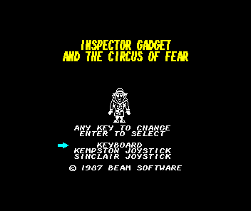 Inspector Gadget and the Circus of !!Fear!! (ZX Spectrum) screenshot: Title screen