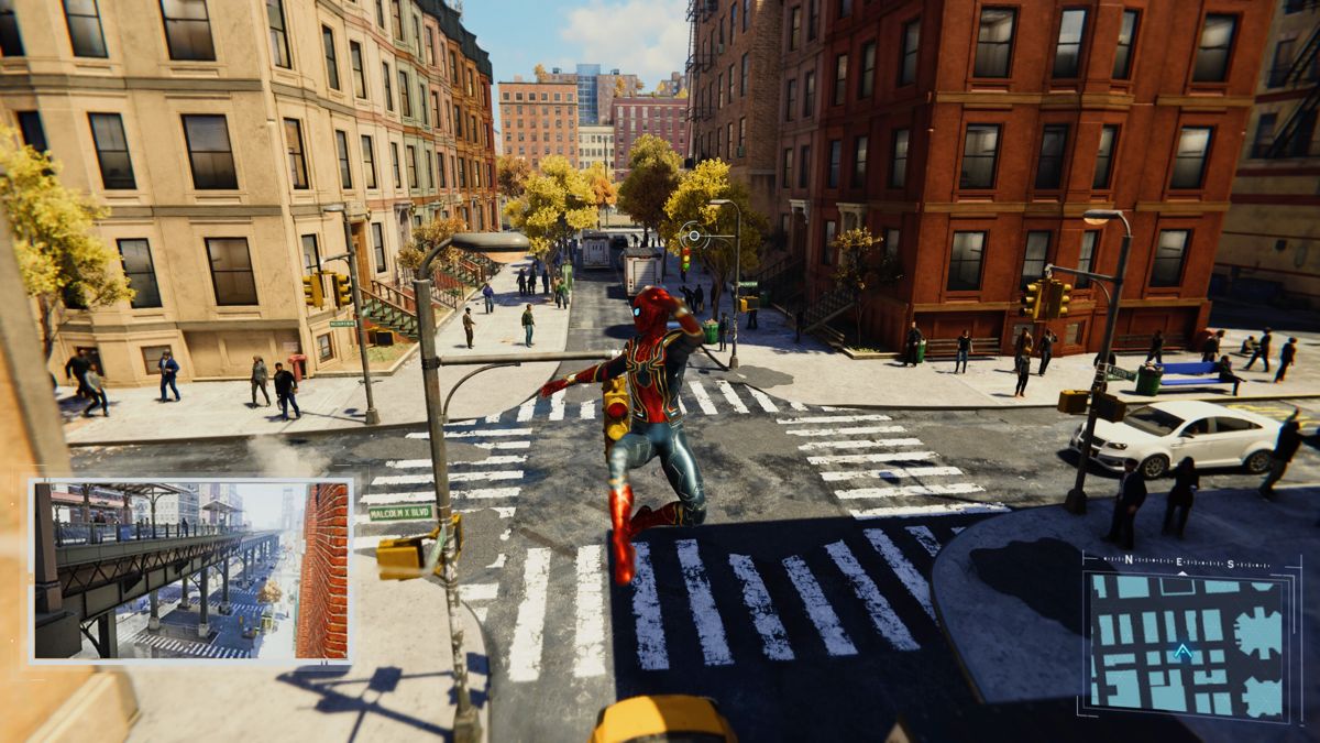 Marvel Spider-Man (PlayStation 4) screenshot: Looking for a place in the photo
