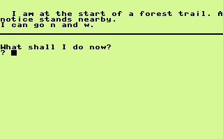 Tablets of Hippocrates (Commodore 16, Plus/4) screenshot: Start of your quest