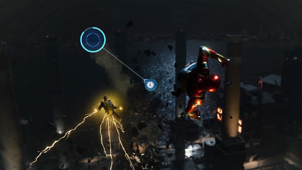 Marvel Spider-Man (PlayStation 4) screenshot: Fighting Electro and Vulture at the same time