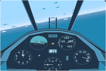 Flight Action (DOS) screenshot: closing in on bomber squadron