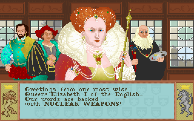 Sid Meier's Civilization (DOS) screenshot: Uh-oh! Looks like Lizzie means business