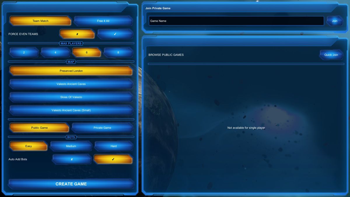Clash (Windows) screenshot: Main menu