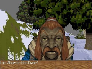 Ring Cycle (DOS) screenshot: Meeting a Wagnerian character