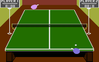 Superstar Indoor Sports (Commodore 16, Plus/4) screenshot: Table Tennis: Ready to serve