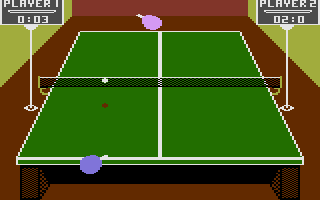 Superstar Indoor Sports (Commodore 16, Plus/4) screenshot: Table Tennis: Hit the ball back