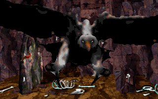 Return to Zork (DOS) screenshot: You are attacked by vultures and eventually killed. Be careful