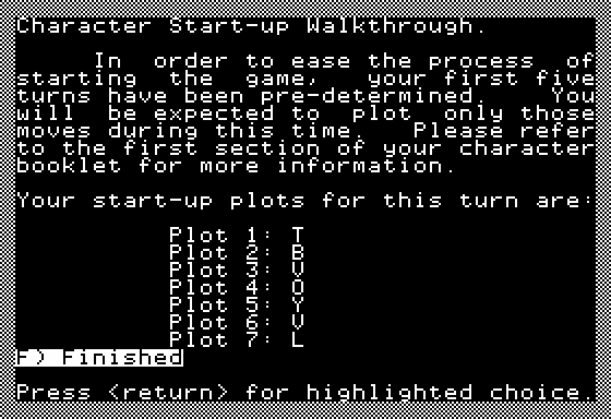 Star Saga: One - Beyond the Boundary (Apple II) screenshot: Starting Plot
