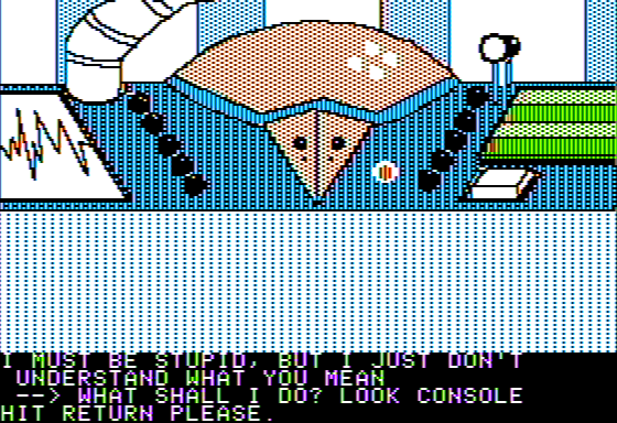 Scott Adams' Graphic Adventure #6: Strange Odyssey (Apple II) screenshot: Spaceship Control Panel