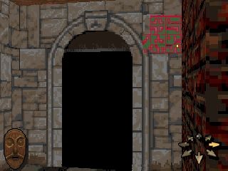 Ring Cycle (DOS) screenshot: An archway marks the entrance to the Netherworld