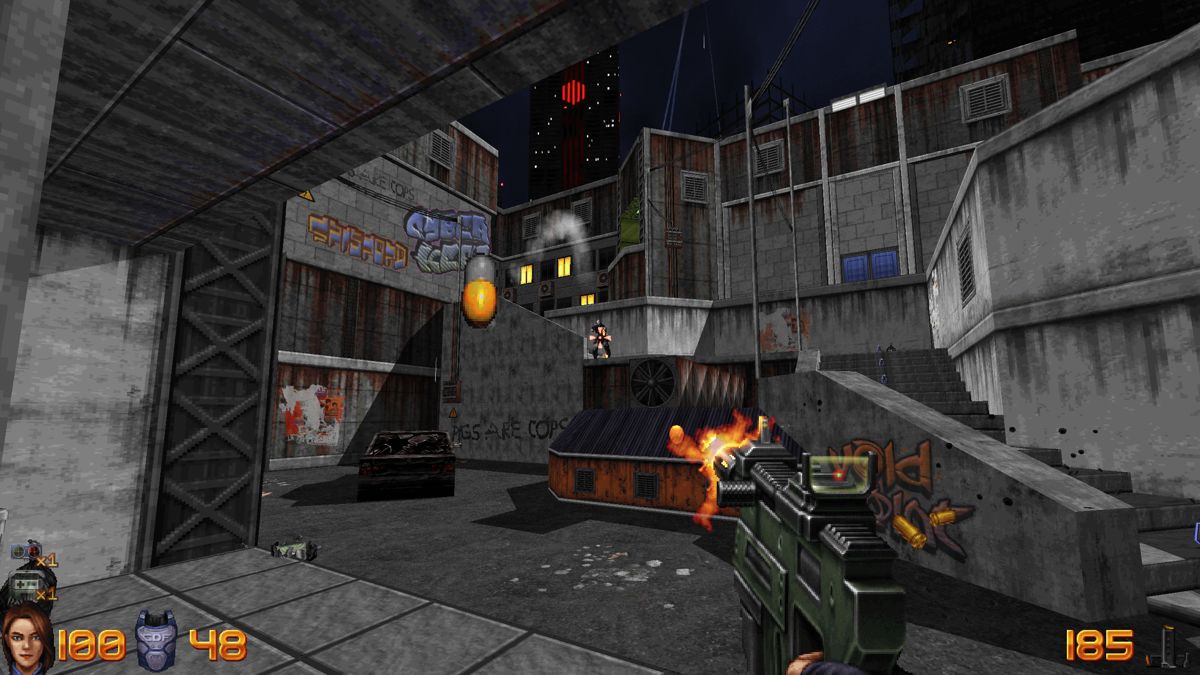 Ion Fury (Windows) screenshot: This opponent has a shotgun and can lob grenades.