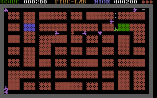 HJD Games (Commodore 16, Plus/4) screenshot: Firelab: Avoid the aliens