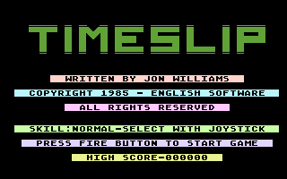 Timeslip (Commodore 16, Plus/4) screenshot: Title Screen