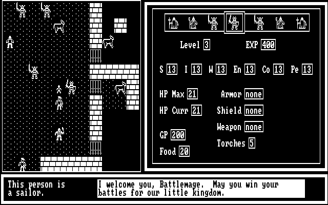 Ranadinn (DOS) screenshot: Hello, sailor!