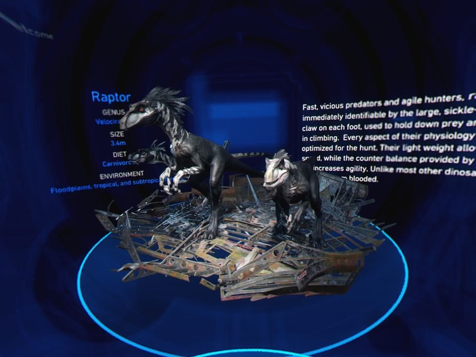 Robinson: The Journey (PlayStation 4) screenshot: Scanned info on raptors