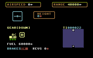 Flight Zero-One Five (Commodore 16, Plus/4) screenshot: On the runway