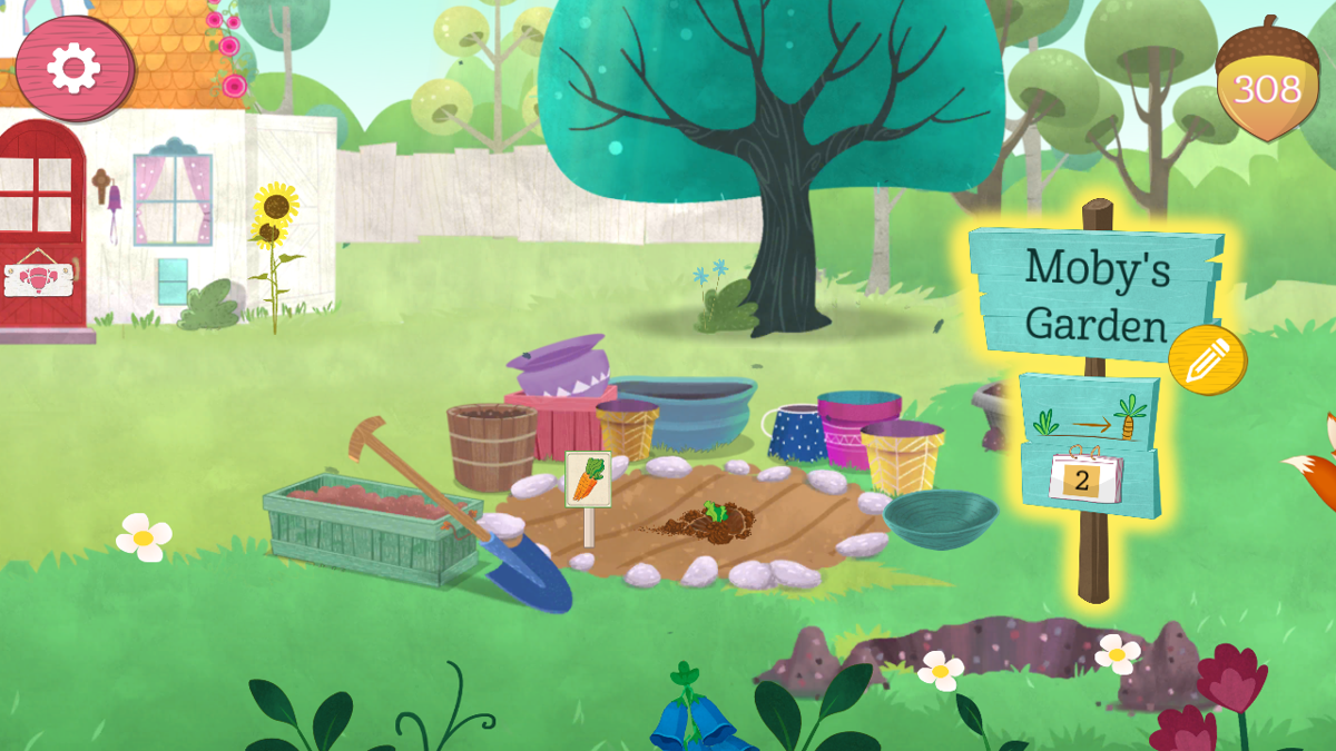 WellieWishers: Garden Fun (Android) screenshot: Look at that lovely garden of ours.