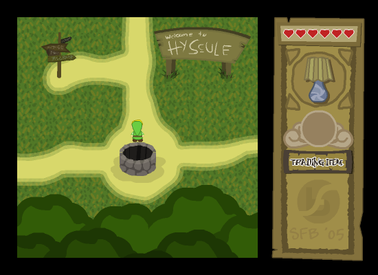 The Legend of Zelda and the Lampshade of No Real Significance (Browser) screenshot: I have climbed out of the well