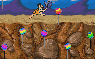 Hanna-Barbera's Cartoon Carnival (Windows 16-bit) screenshot: The Flintstones' Balloon Ballyhoo (Gameplay)