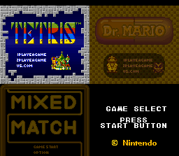 Tetris & Dr. Mario (SNES) screenshot: Select your classic game!