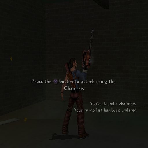Evil Dead: A Fistful of Boomstick (PlayStation 2) screenshot: The chainsaw is one of the most useful weapons.