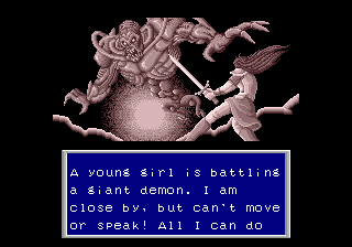 Phantasy Star II (Genesis) screenshot: A young man haunted by nightmares...