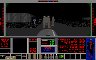 Terminal Terror (DOS) screenshot: Now that's how you stand ready! Stiff as a board!!