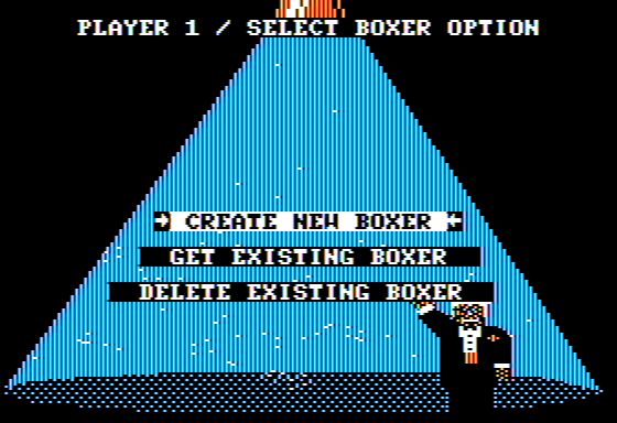 Star Rank Boxing II (Apple II) screenshot: Main Menu
