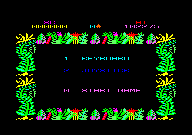 Sabre Wulf (Amstrad CPC) screenshot: Game menu
