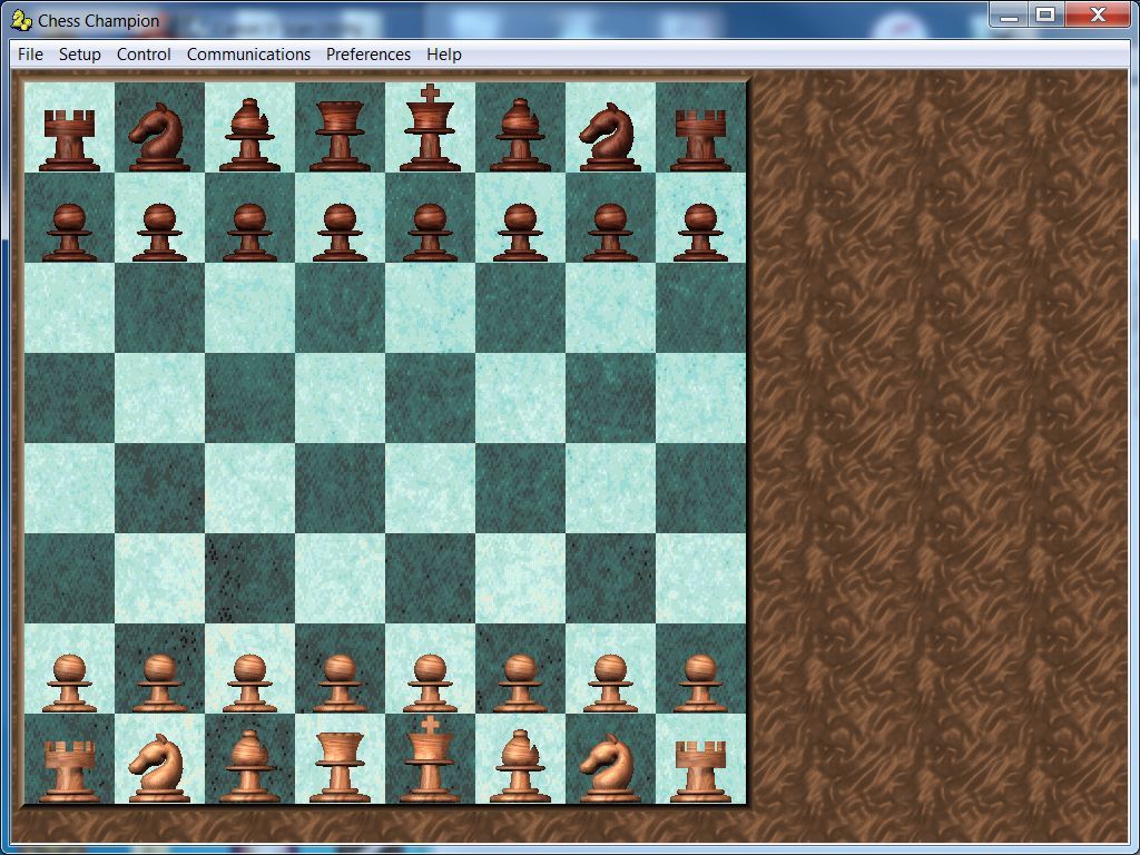 Chess System Tal II (Windows) screenshot: There are six different styles of chessmen, this is Staunton