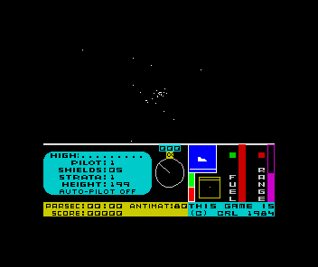 Terrahawks (ZX Spectrum) screenshot: Preparing to reach the surface