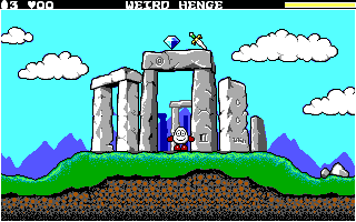 Magicland Dizzy (DOS) screenshot: Weird henge (EGA mode)
